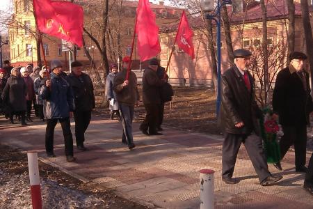 Амурская область. В Белогорске прошел митинг в память о красноармейцах, погибших на Гражданской войне 