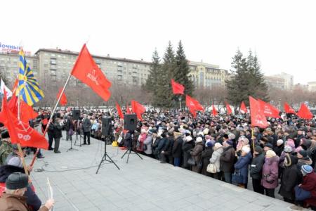 Новосибирск. Митинг на пл.Ленина: Три тысячи новосибирцев поддержали единого кандидата от оппозиции Анатолия Локтя