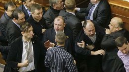Во время выступления П.Н. Симоненко в Верховной Раде Украины бандеровцы развязали драку