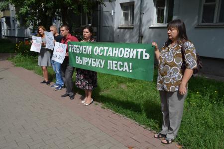 Белгородские комсомольцы провели пикет в защиту соснового бора