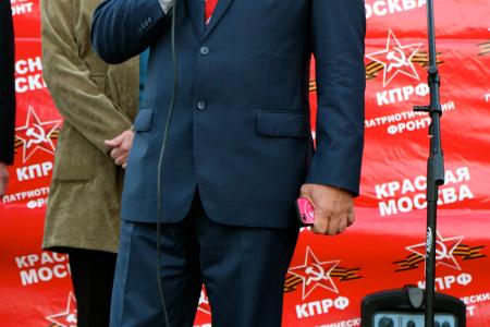 Москва. Митинг коммунистов, посвященный победе кандидатов-коммунистов на выборах 14 сентября