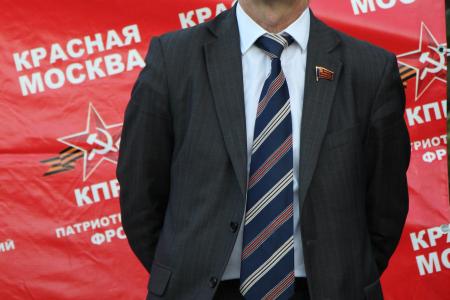 Москва. Митинг коммунистов, посвященный победе кандидатов-коммунистов на выборах 14 сентября