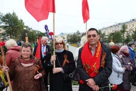 Магаданская область. Коммунисты приняли участие в митинге в честь окончания Второй мировой войны