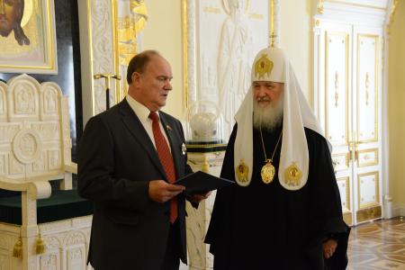 «Слава и честь... всякому, делающему доброе». Г.А. Зюганов в Даниловом монастыре встретился с Патриархом Кириллом