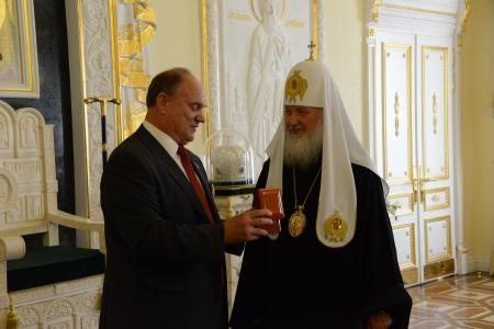 «Слава и честь... всякому, делающему доброе». Г.А. Зюганов в Даниловом монастыре встретился с Патриархом Кириллом