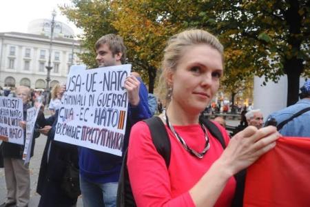 В Милане прошла акция протеста против империалистической агресии на Украине