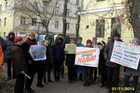 В Костроме прошел пикет в защиту пруда в центре города
