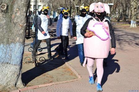 Молодёжь Луганской Народной Республики провела «антимайданный» флешмоб "Евромайдаун"