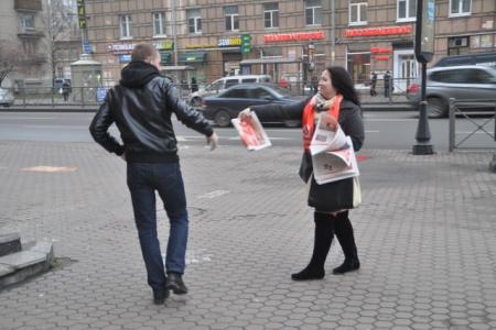 Санкт-Петербург. Пикеты коммунистов Красногвардейского района накануне годовщины Великого Октября