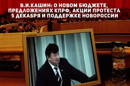 В.И.Кашин: О новом бюджете, предложениях КПРФ, акции протеста 5 декабря и поддержке Новороссии 