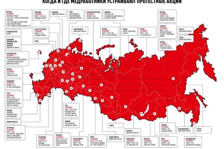 Представители "Красной Москвы - КПРФ" на шествии возмущенных медиков пронесли гроб с надписью "Мне не хватило койко-места"