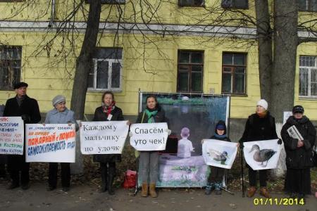 В Костроме прошел пикет в защиту пруда в центре города
