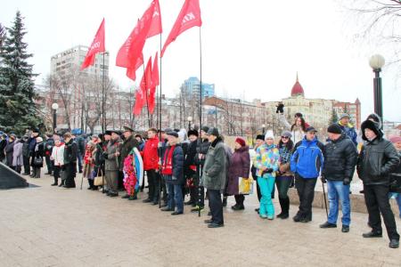 Челябинская область.Коммунисты организовали митинг и круглый стол в честь 97-й годовщины Советской Армии и Военно-Морского Флота