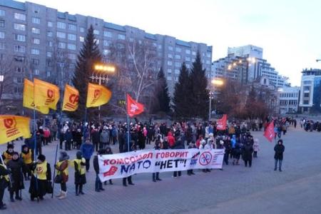 Красноярский край. Коммунисты приняли участие в митинге в поддержку Донбасса