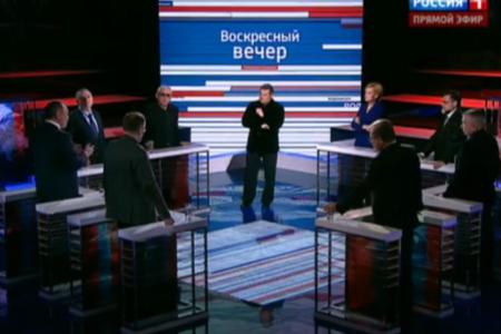 8 февраля депутат-коммунист, первый заместитель председателя Комитета ГД по международным делам Л.И.Калашников принял участие в программе 1 канала "Воскресный вечер с Владимиром Соловьевым"