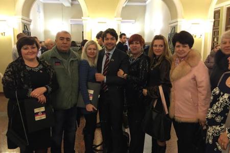 Депутат-коммунист А.А. Ющенко выступили на I Республиканском съезде ОД "Донецкая Республика" и передал его участникам приветствие Г.А. Зюганова