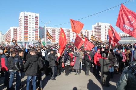 В Уфе  прошел  митинг, посвященный  годовщине вступления Крыма  в состав  России