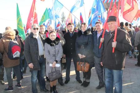 В Уфе  прошел  митинг, посвященный  годовщине вступления Крыма  в состав  России