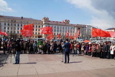 Республика Бурятия: торжественный митинг, посвященный 145-й годовщине со Дня рождения В.И. Ленина