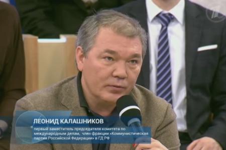 7 апреля Л.И.Калашников принял участие в программе «Время покажет»