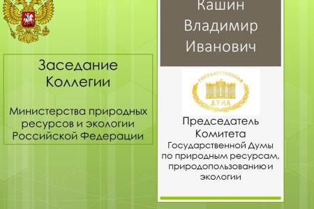 Заседание Коллегии Министерства природных ресурсов и экологии Российской Федерации с участием В.И. Кашина