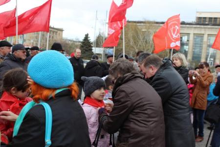 В День рождения Владимира Ильича Ленина сталинградские коммунисты провели митинг