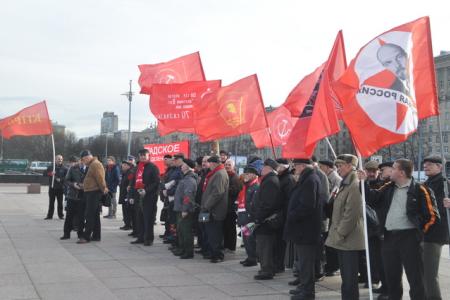 В Ленинграде состоялся торжественный митинг по случаю 145-й годовщины со дня рождения В.И. Ленина