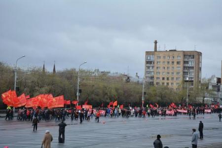 Первомайская демонстрация в Красноярске
