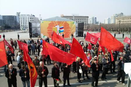 Хабаровский край. Первомай в городе Комсомольск-на-Амуре
