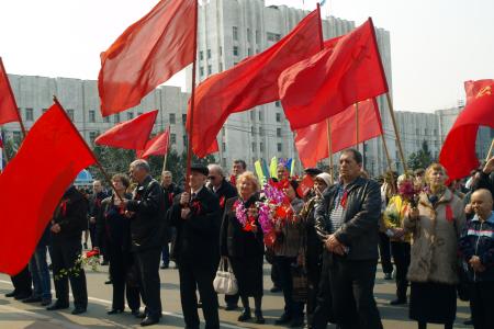 Хабаровский край. Первомай в городе Комсомольск-на-Амуре