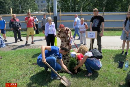 Тамбовские коммунисты защищают парк