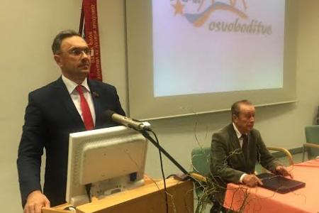 Депутат-коммунист В.И. Бессонов выступил на конференции Антифашистского фронта мира и поздравил ее участников с 97-й годовщиной создания Ленинского Комсомола