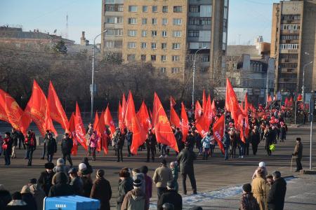 Красноярские коммунисты отметили 98-ую годовщину Великого Октября