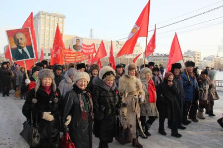 Якутия. Демонстрации и митинги, посвященные 98-й годовщине Великой Октябрьской социалистической революции