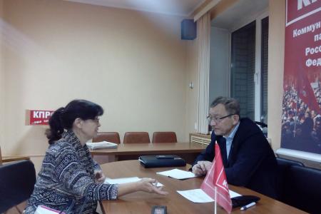 Владимир Поздняков провёл приём избирателей в Чите
