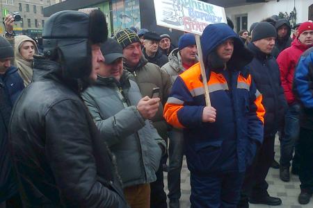 В Воронеже прошел митинг дальнобойщиков