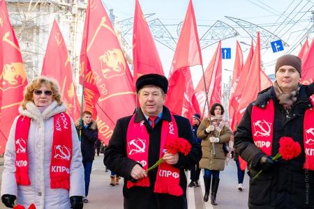 Красноярские коммунисты отметили 98-ую годовщину Великого Октября