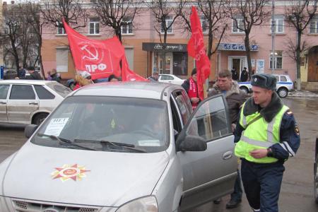 Калуга. Автопробег и митинг в день Сталинской Конституции