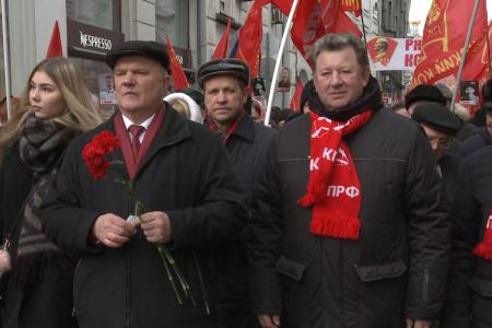 Коммунисты Подмосковья 23 февраля приняли активное участие в  шествии и митинге в городе Москве. Фото и видеорепортаж