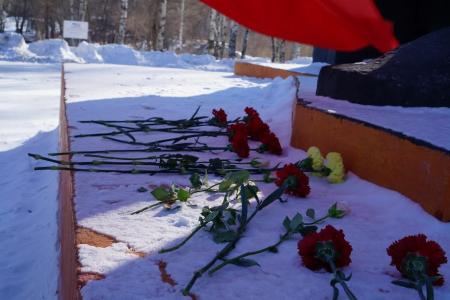 Приморский край. В день Советской Армии в городе Артёме возложили цветы к мемориалу и провели праздничный пикет