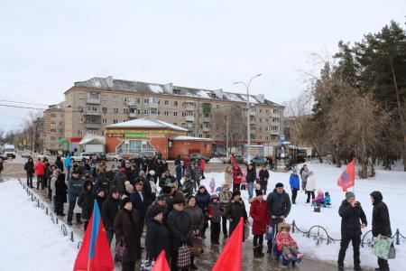 Московская область. Подольские коммунисты и комсомольцы провели праздничный митинг, посвящённый дню создания Рабоче-крестьянской Красной Армии