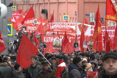 Коммунисты Подмосковья 23 февраля приняли активное участие в  шествии и митинге в городе Москве. Фото и видеорепортаж