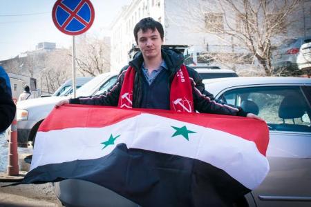 Приморский край. Комсомольцы провели митинг в поддержку КНДР