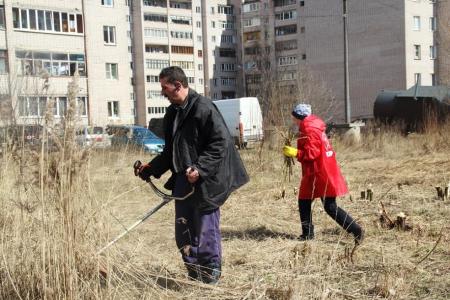 Новгородские коммунисты вышли на субботник вместе с жителями "Лугового"