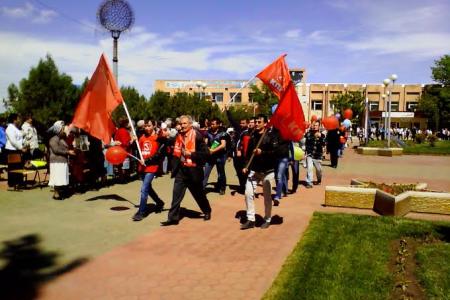 В Приволжском районе Астраханской области прошло шествие в честь Дня Победы