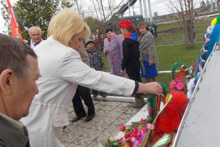 Алтайский край. Н.А. Останина приняла участие в праздновании Дня Победы в Первомайском районе