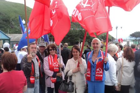 Сахалинская область. День окончания Второй мировой войны под красными флагами