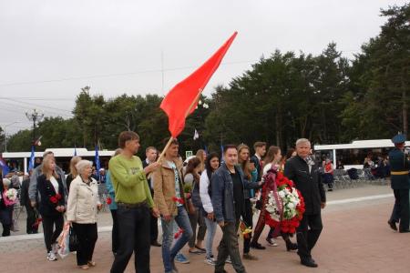Сахалинская область. День окончания Второй мировой войны под красными флагами