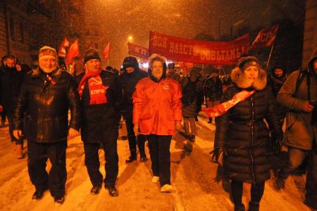 В городе трех революций состоялись шествие и митинг коммунистов