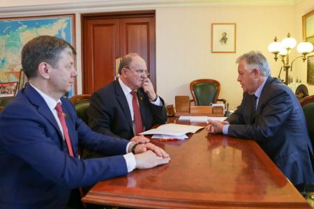Г.А. Зюганов провел встречу с лидерами братских коммунистических партий П.Н. Симоненко и О.О. Хоржаном